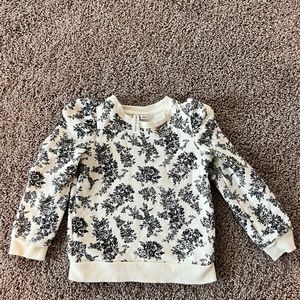 Beautiful Janie and Jack sweatshirt with black flower print